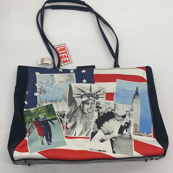 Life Magazine NWT Patriotic Tote Bag Statue of Liberty American Flag. TOT2874 - Picture 2 of 9
